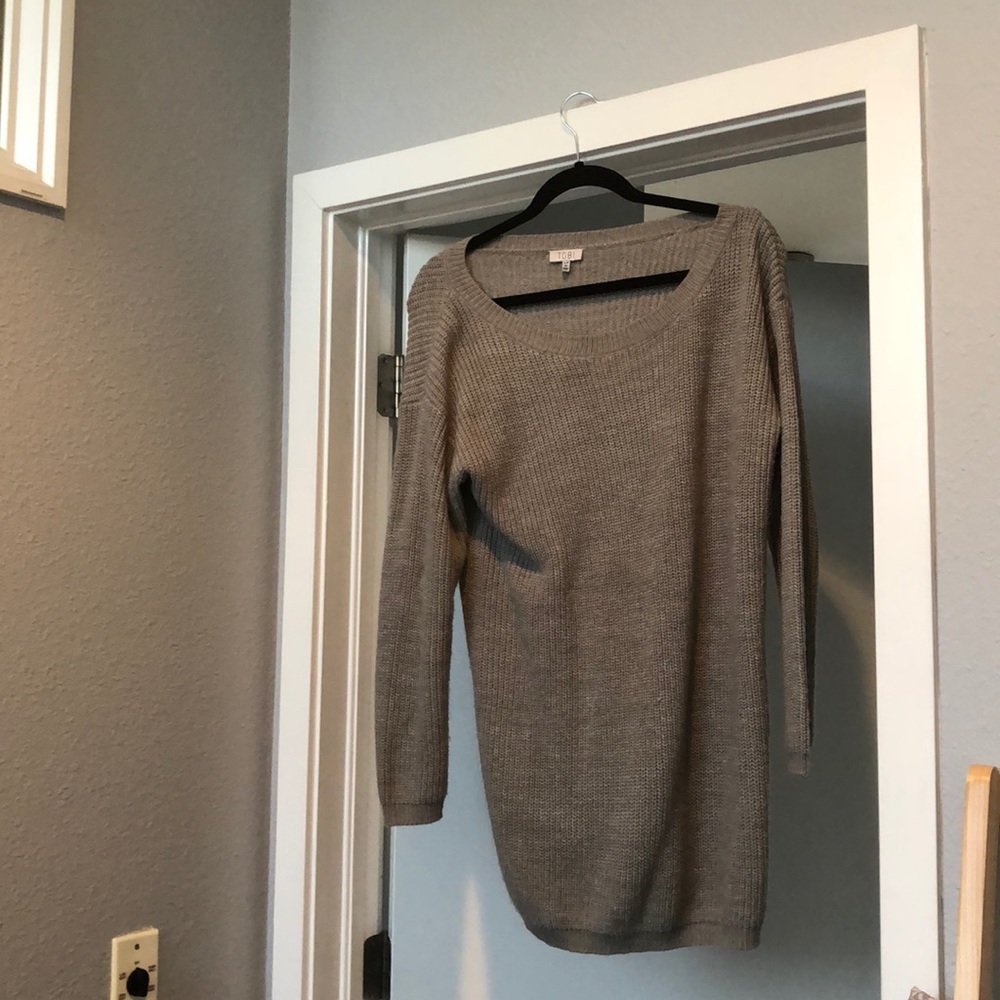 Grey knit sweater dress